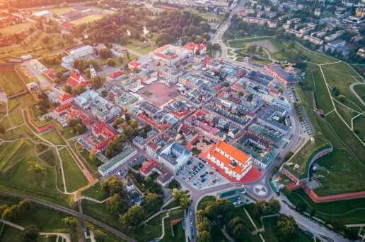 Rynek Zamojski z lotu ptaka